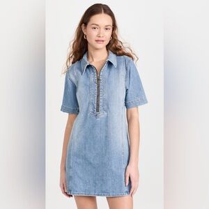 Ramy Brook Tunechi Dress Mini Shift Denim Size 27 EUC Blue Jean Zipper